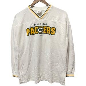 Vintage 90s 2000s Green Bay Packers long sleeve V-neck sports jersey style shirt